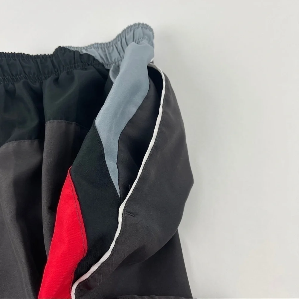 Nike Mens Swim Trunks, Black Gray Red Large